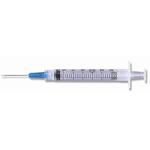 BD 309582 Syringe 3ml 25 G x 1.5" Needle 100/bx