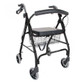 Airway - AIR 5314BK - EA/1 PCP ROLLATOR W/ CURVED BACKREST HAND BRAKES 6" WHEELS BLACK PADDED SEAT BASKET (250lbs)