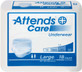 Attends - ATT APV30100 - 43544 - Attends Care Underwear, LARGE - Waist Size 44" - 58" - 4 bags of 25