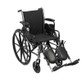 Drive Medical - DM K318DDA-ELR - EA/1 Cruiser III Light Weight Wheelchair with Flip Back Removable Arms, Desk Arms, Elevating Leg Res