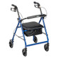 Drive Medical - DM R726BL - EA/1 Rollator Rolling Walker with 6" Wheels, Fold Up Removable Back Support and Padded Seat, Blue