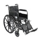 Drive Medical - DM SSP218FA-ELR - EA/1 Silver Sport 2 Wheelchair, Non Removable Fixed Arms, Elevating Leg Rests, 18" Seat