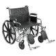 Drive Medical - DMSTD24ECDDAELR - EA/1 Sentra EC Heavy Duty Wheelchair, Detachable Desk Arms, Elevating Leg Rests, 24"Seat