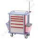 Solic Medical Equipment - SOL F45-1 - EA/1 CRASH CART WITH 5 DRAWERS 32"L, 19.8"W, 36.8"H. RED/BEIGE
