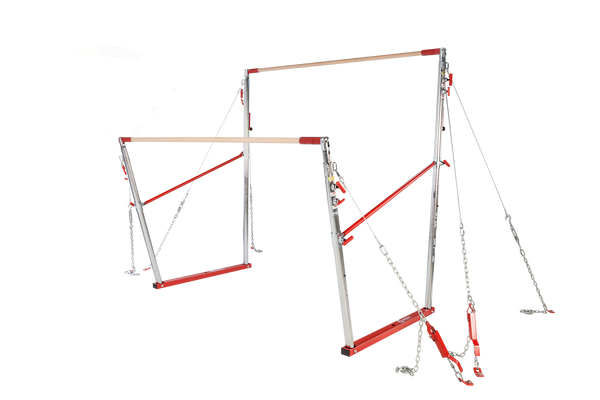 ALL-AMERICAN UNEVEN BARS W/ NATURAL FIBER COMPETITION RAILS - 6-AXIS CABLES