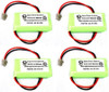 2.4V 500 mAh Replacement Battery for Uniden BT-1007 Cordless Phone Battery (4 PACK)