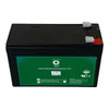Front view of the battery showing terminal connections and product labeling for APC RBC2 replacement battery. Compatible with BP280PNP UPS models. 12V 7Ah battery with T2 terminals.