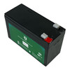 Close-up of terminal connections demonstrating the T2 terminal type for APC RBC2PHR replacement battery. Compatible with BK500MC UPS models. 12V 7Ah battery with T2 terminals.