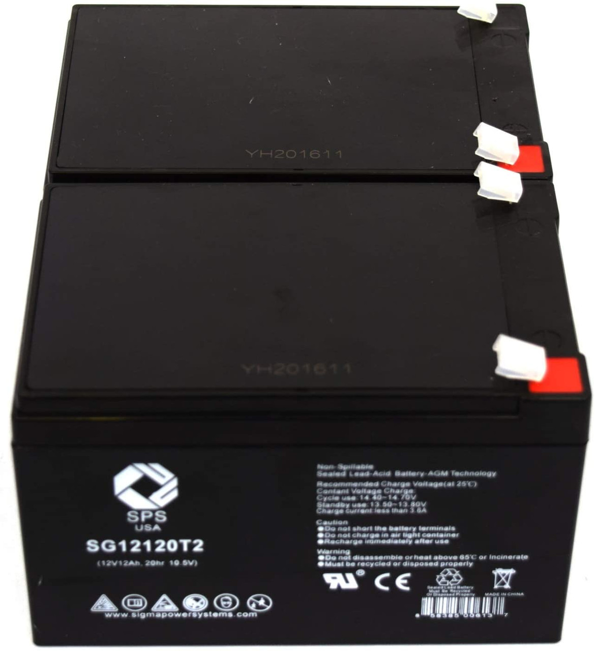 SPS Brand 12V 12Ah Replacement Battery for Panasonic LC-RA1212P1