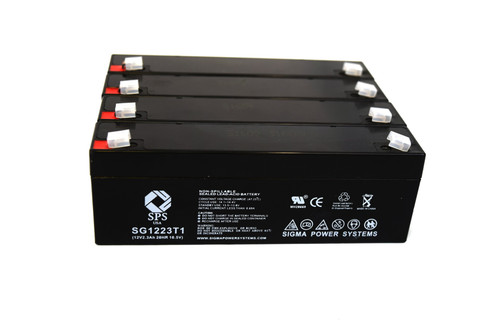 12V 2.3 Ah Replacement Battery for Alaris Medical KEOFEED 500 INFUSION PUMP (4 Pack)