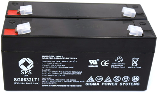 6 V 3.2 Ah. Terminal T1 Replacement Battery for Universal Power Group D5732 (2 PACK)