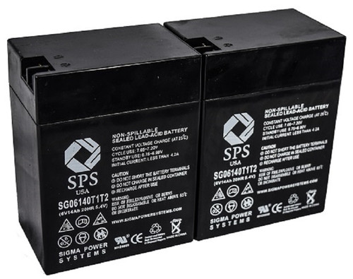 6 V 14 Ah Replacement Battery for Teledyne Big Beam 2SC6S20 (2 PACK)