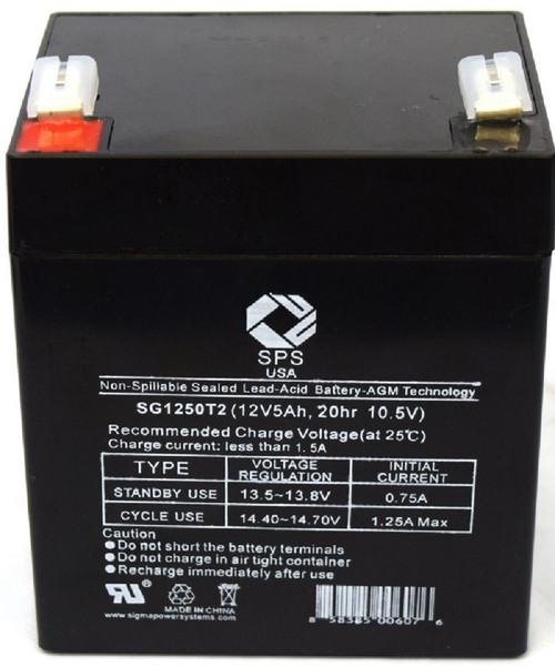 12V 5 Ah Replacement Battery (SG1250T2) for APC BACK-UPS ES BE500 UPS (2 PACK)