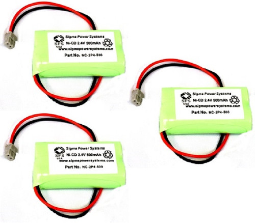 2.4V 500 mAh Replacement Battery for Panasonic KX-TGA200 Cordless Phone Battery (3 PACK)