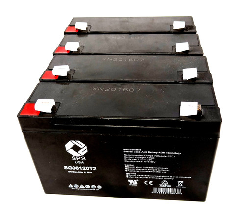 6V 12 Ah Replacement Battery for Upsonic PCM 80vr (4 Pack)