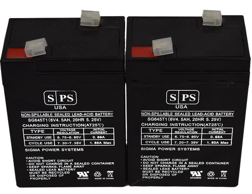 6V 4.5 Ah Medical Replacement Battery for Johnson Controls JC640 (2 Pack)
