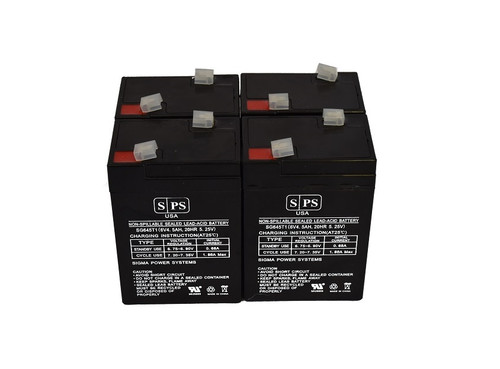 6V 4.5 Ah Medical Replacement Battery for Philips 1830070 (4 Pack)