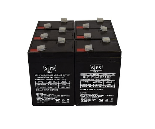 6V 4.5 Ah Emergency Lights Replacement Battery for Emergi-Lite SMX (6 Pack)
