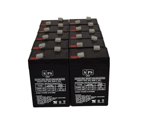 6V 4.5 Ah Emergency Lights Replacement Battery for Exide Q6 (10 Pack)