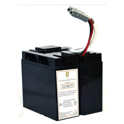 SPS Brand Replacement Battery Cartridge for APC SU1400BX120, 24V 22Ah RBC7 Premium (22% more capacity than OEM) (1 Pack)