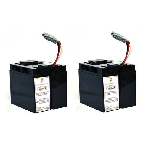 SPS Brand Replacement Battery Cartridge for APC SmartUPS SU1400X145, 24V 22Ah RBC7 Premium (22% more capacity than OEM) (2 Pack)
