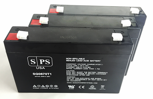 6V 7 Ah Replacement Battery for Dyna Ray DR7395SG (3 Pack)