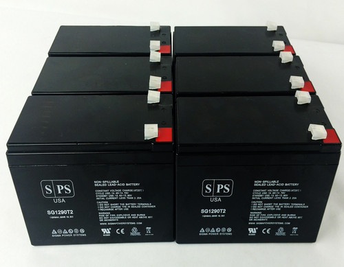 12V 9Ah Replacement Battery for Fire Lite FCPS-24FS6 (Terminal T2) (6 Pack)