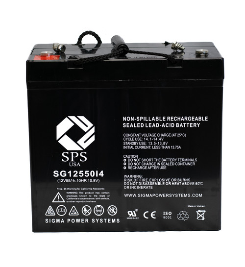 12V 55 Ah Replacement Battery for Enduring 6GFM55, 6-GFM-55 UPS (Terminal i4) (1 Pack)