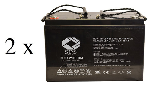 12V 100Ah Replacement Battery for Quick Cable Jump Starter Rescue 6000 Jump Pack 604120 (2 Pack)