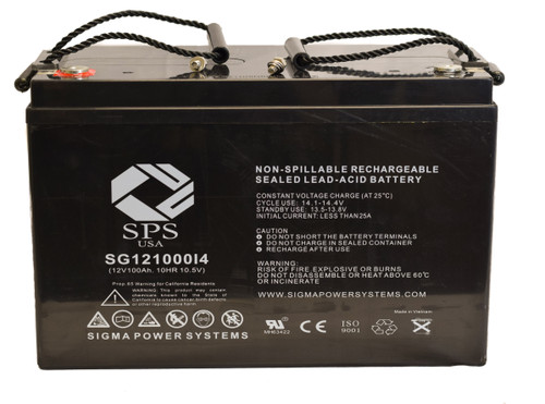 12V 100Ah Replacement Battery for EV Rider SportRider Scooter (1 Pack)