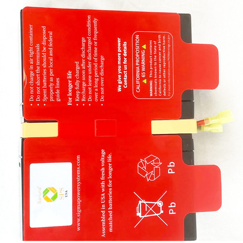 SPS Brand 24V 7Ah Replacement RB1270X2 Battery Cartridge for CP900AVR (Pack 8)