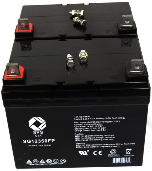 SPS Brand 12V 35Ah Replacement battery (SG12350) for Lawn Mower Husqvarna YTH150 (2 Pack)