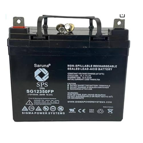 SPS Brand 12V 35Ah Replacement battery (SG12350) for Lawn Mower Swish-Err A12V8S