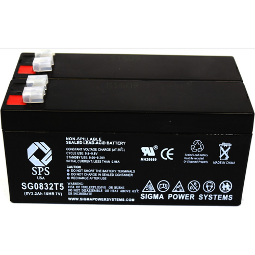 SPS Brand 8V 3.2 Ah Replacement Battery (SG0832T1) for Hamilton Industries SK11 SCALE (2 PACK)