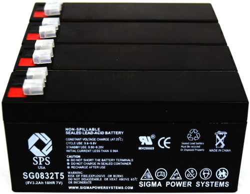 SPS Brand 8V 3.2 Ah Replacement Battery (SG0832T1) for Keeler REGULAR SITE MACHINE (4 PACK)