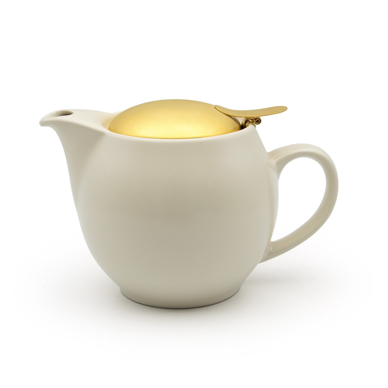Silky Ivory Universal Teapot 450ml with Gold Lid