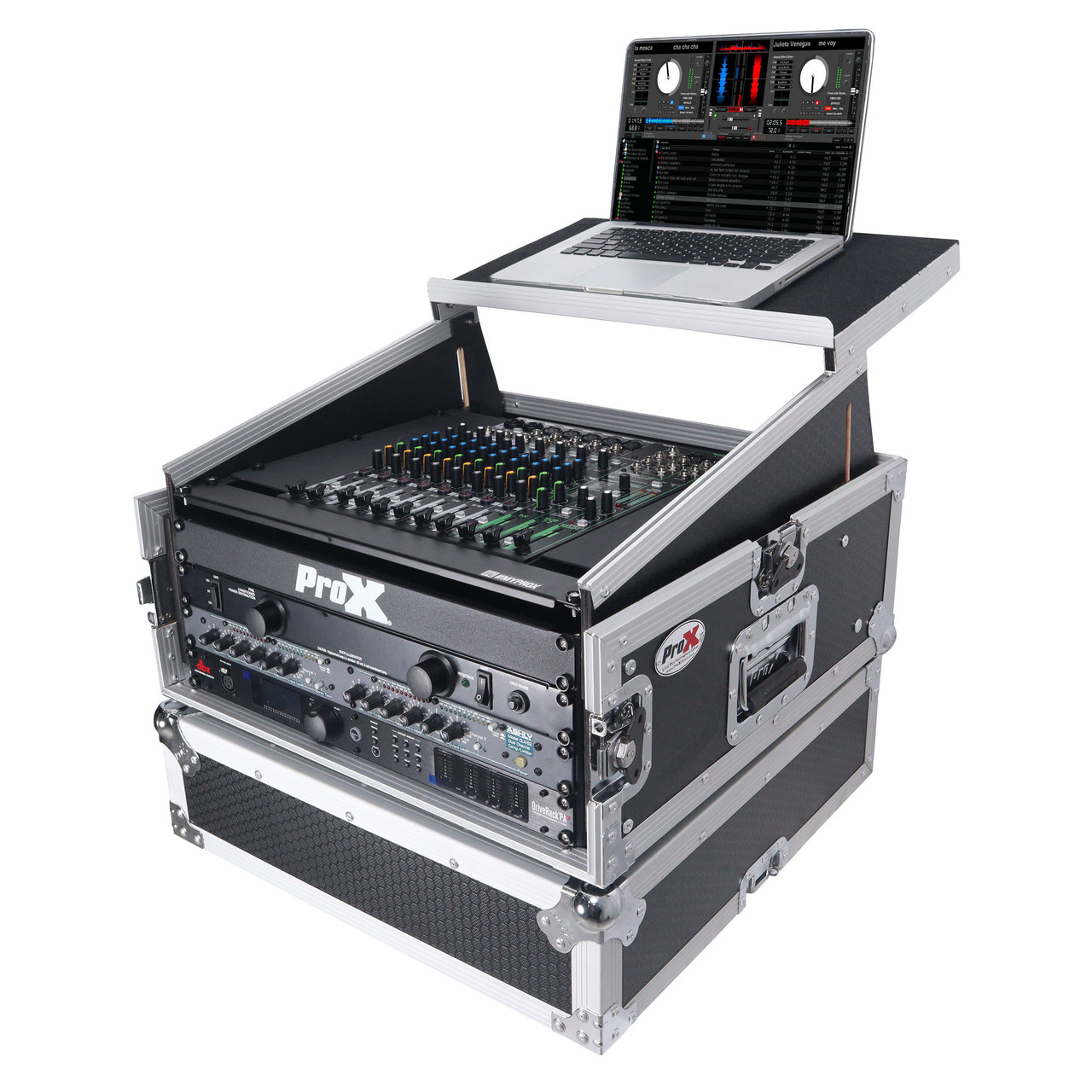 4U ラックケース 4U Vertical Rack Mount Flight Case with 10U Top for Mixer
