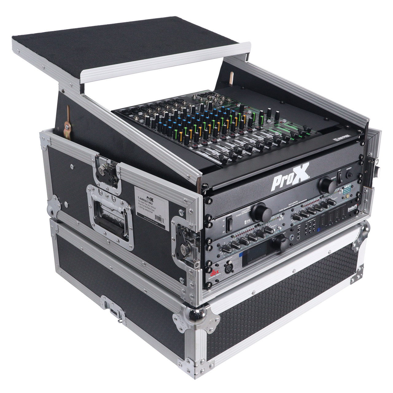 6U Vertical Rack Mount Flight Case with 10U Top for Mixer Combo