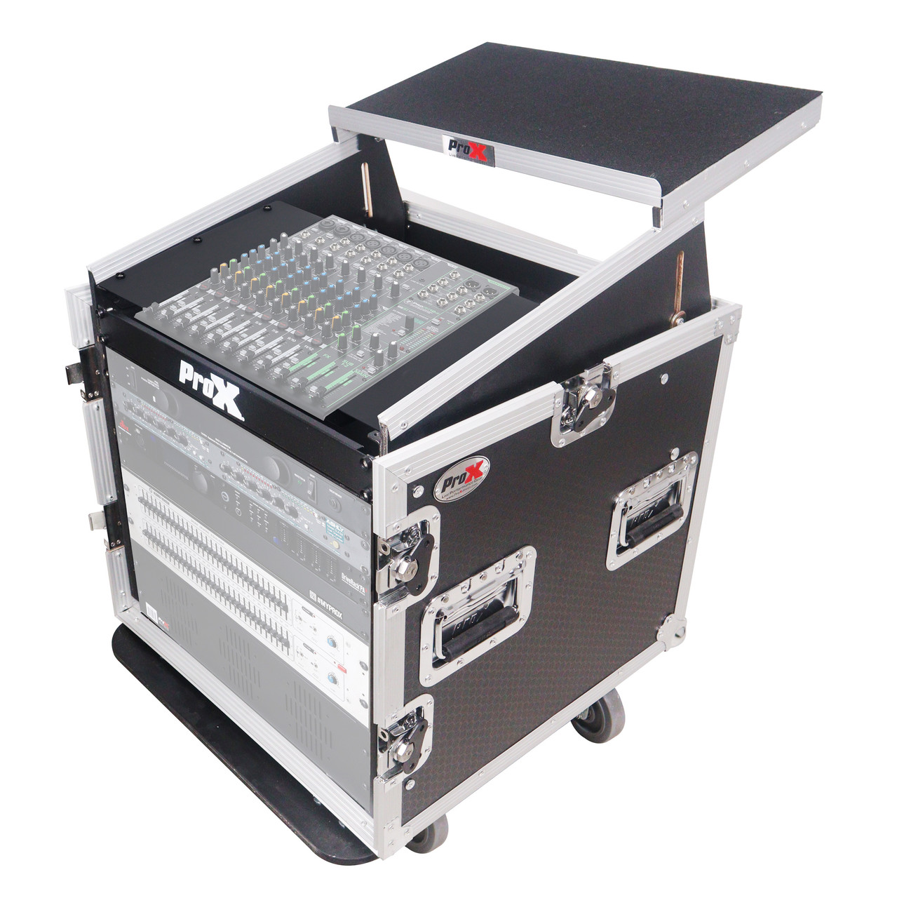 12U Vertical Rack Mount Flight Case with 10U Top for Mixer Combo