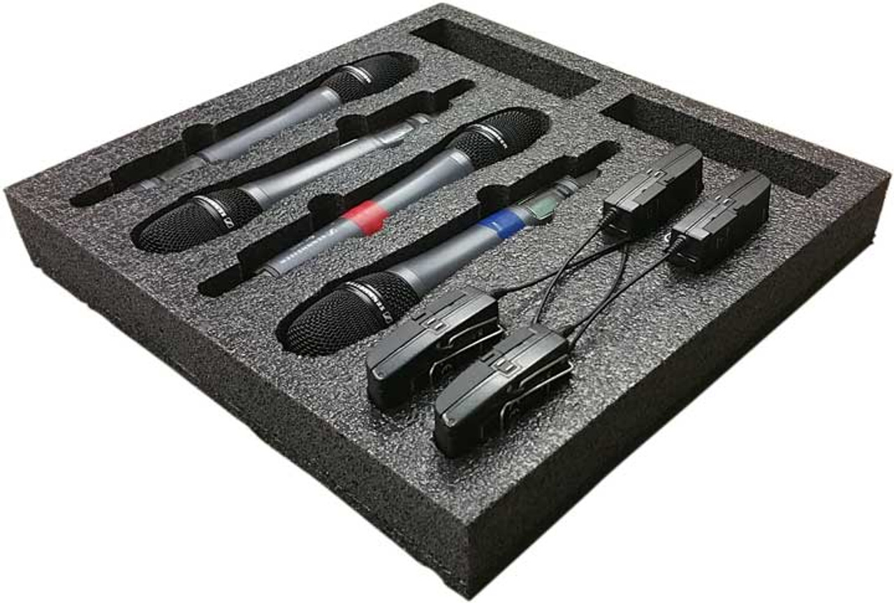 Custom Foam Insert with PE foam 4 wireless mics-drawer insert for 2U rack  drawer