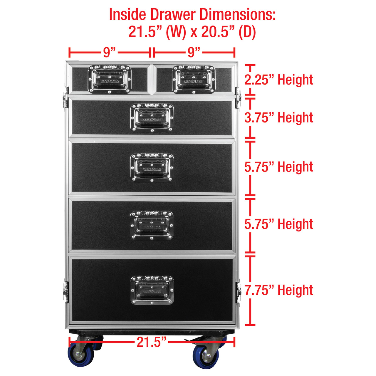 Odyssey Deluxe Six Drawer Workbox Tour Flight Case with