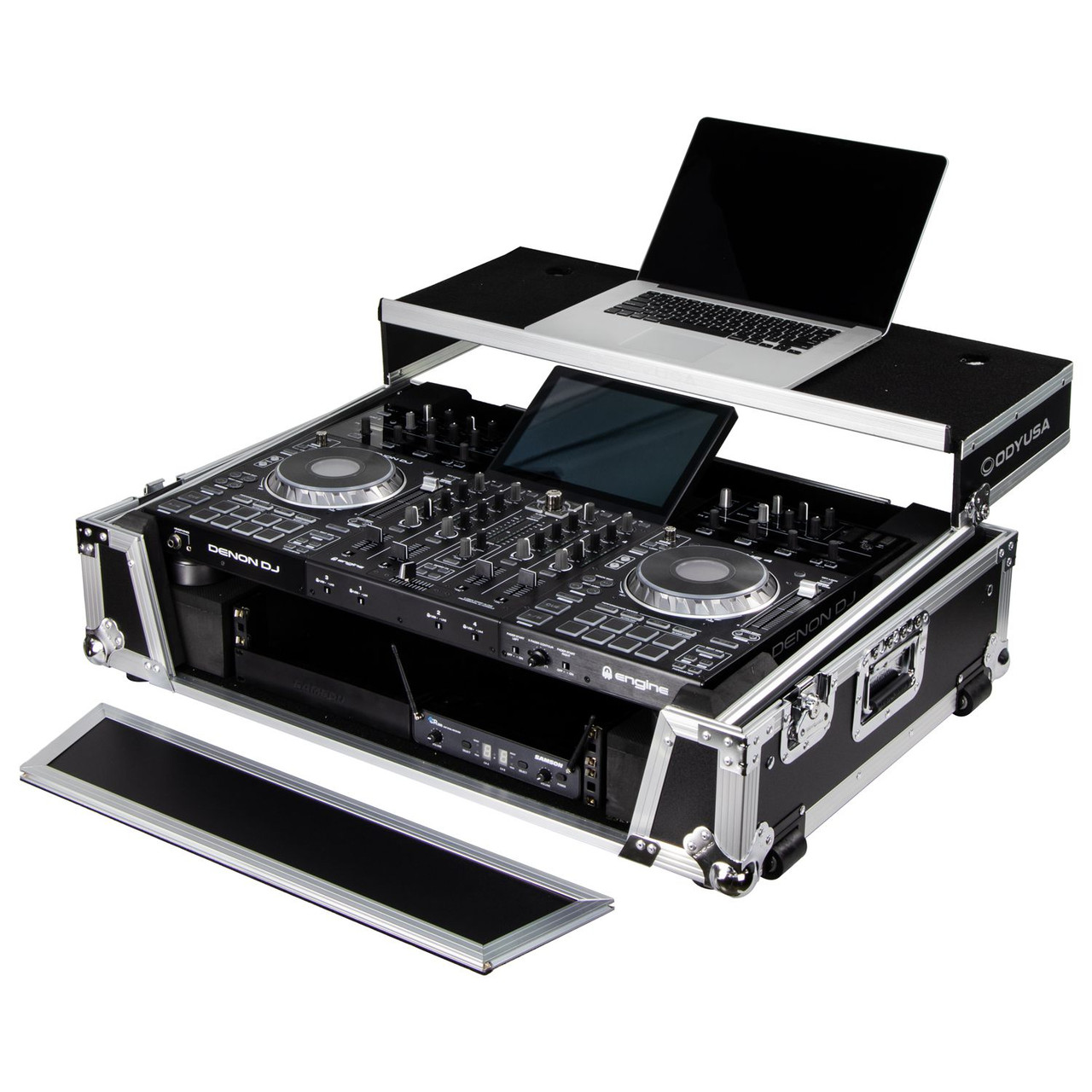 Odyssey Denon Prime 4 / 4+ Flight Case with Patented Glide Laptop