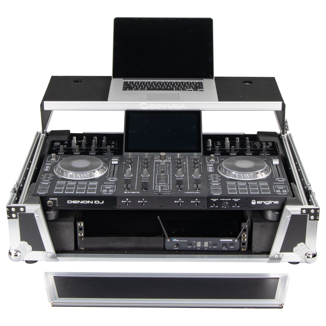 Odyssey Denon Prime 4 / 4+ Flight Case with Patented Glide Laptop
