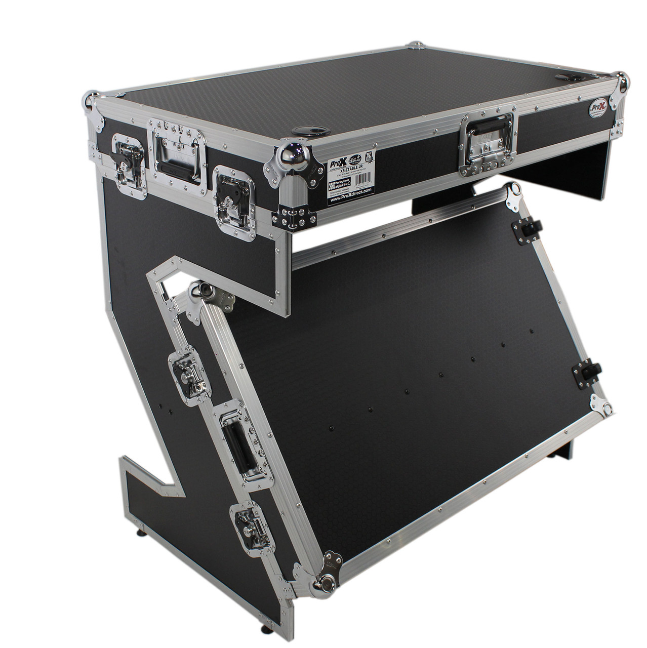ProX Z-Table Jr Folding DJ Table Mobile Workstation Flight Case