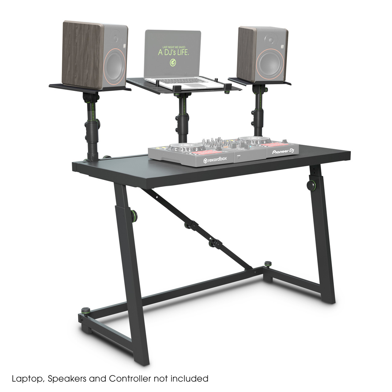 FDJT 01 DJ Desk with Adjustable Loudspeaker and Laptop Trays