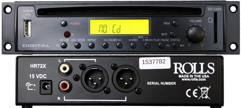 HR72X CD MP3 Player with XLR Outputs