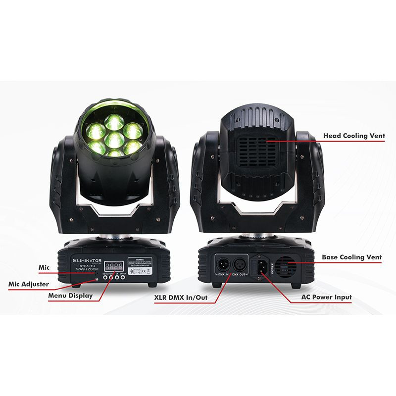 Eliminator Lighting Stealth Wash Zoom | Compact Wash Moving Head