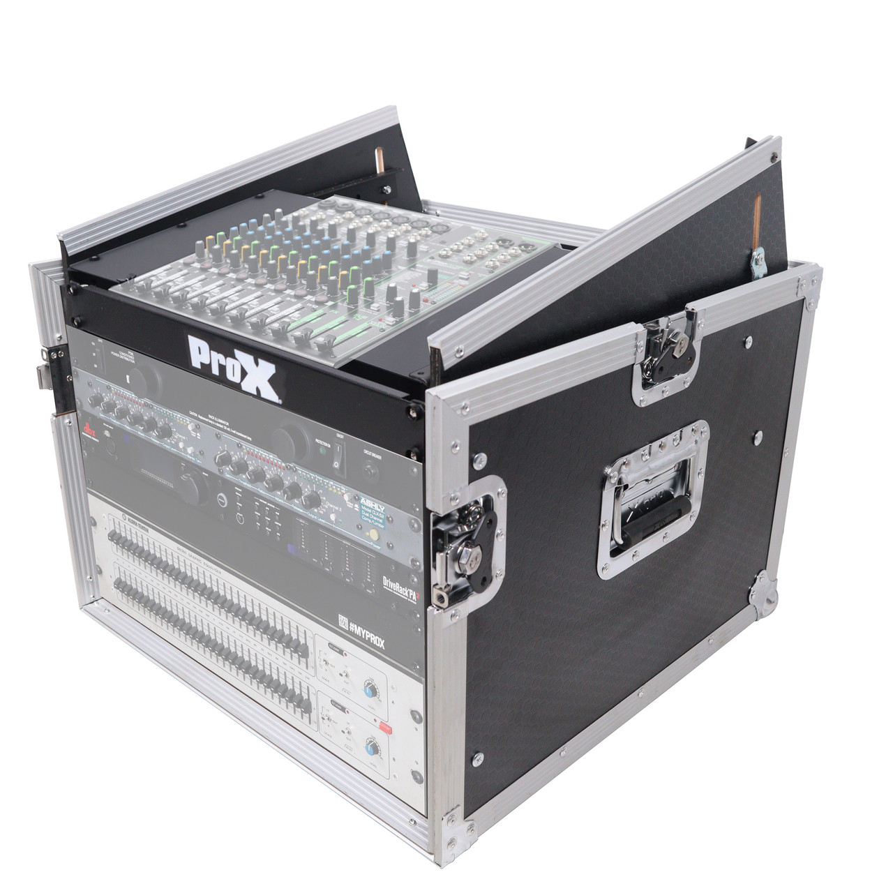 6U Vertical Rack Mount Flight Case with 10U Top for Mixer Combo