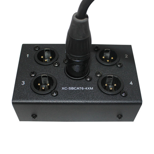 4 Channel XLR-M CAT6 Audio/DMX Portable Snake Box