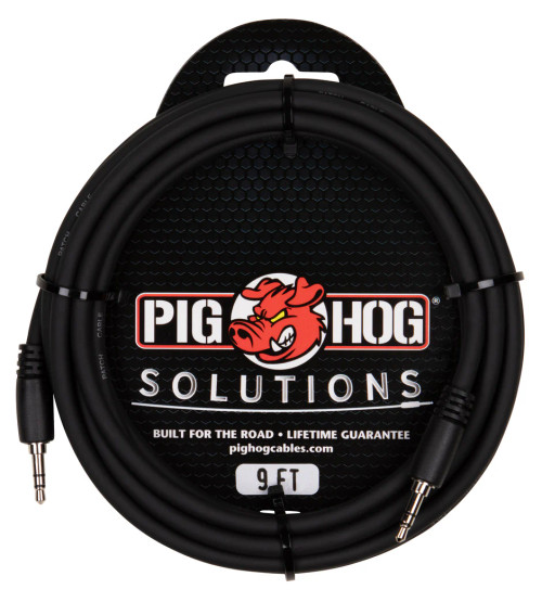 PIG HOG SOLUTIONS - 3.5MM TRS TO 3.5MM TRS, 9FT CABLE